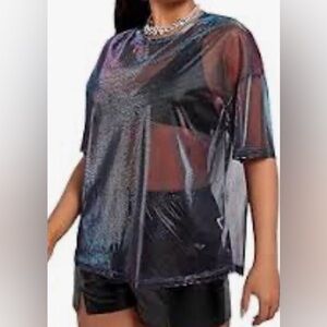 Guess Sheer Iridescent Top